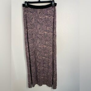 Free People Paisley Maxi Skirt in Purple and Cream, size small